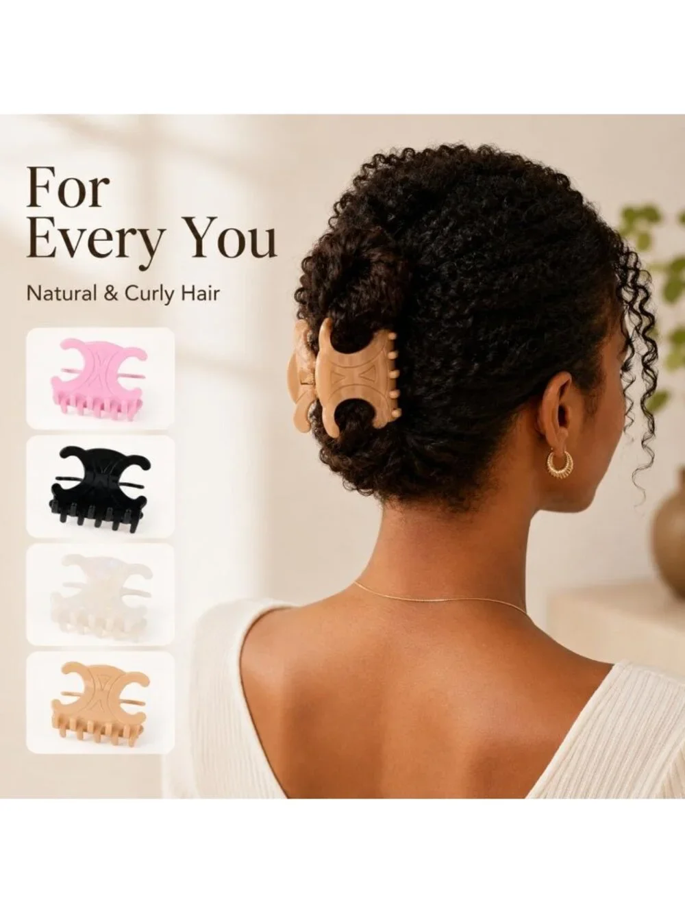 Stylish Non-Slip Acetate Claw Clips for Women - 2.76 Inch Strong Hold Hair